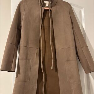 H&M Women's Brown Suede Trench Coat